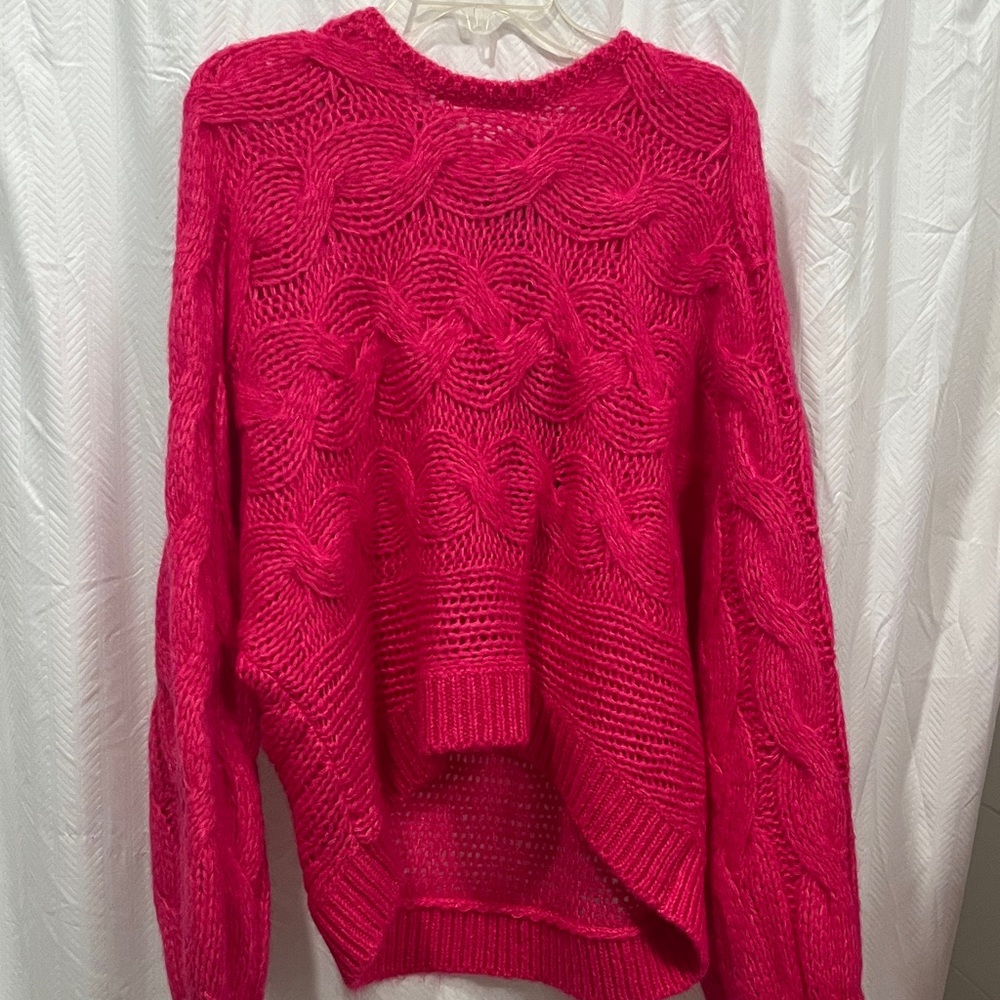 Farm Rio Pink Maxi Cable Knit Sweater NWT